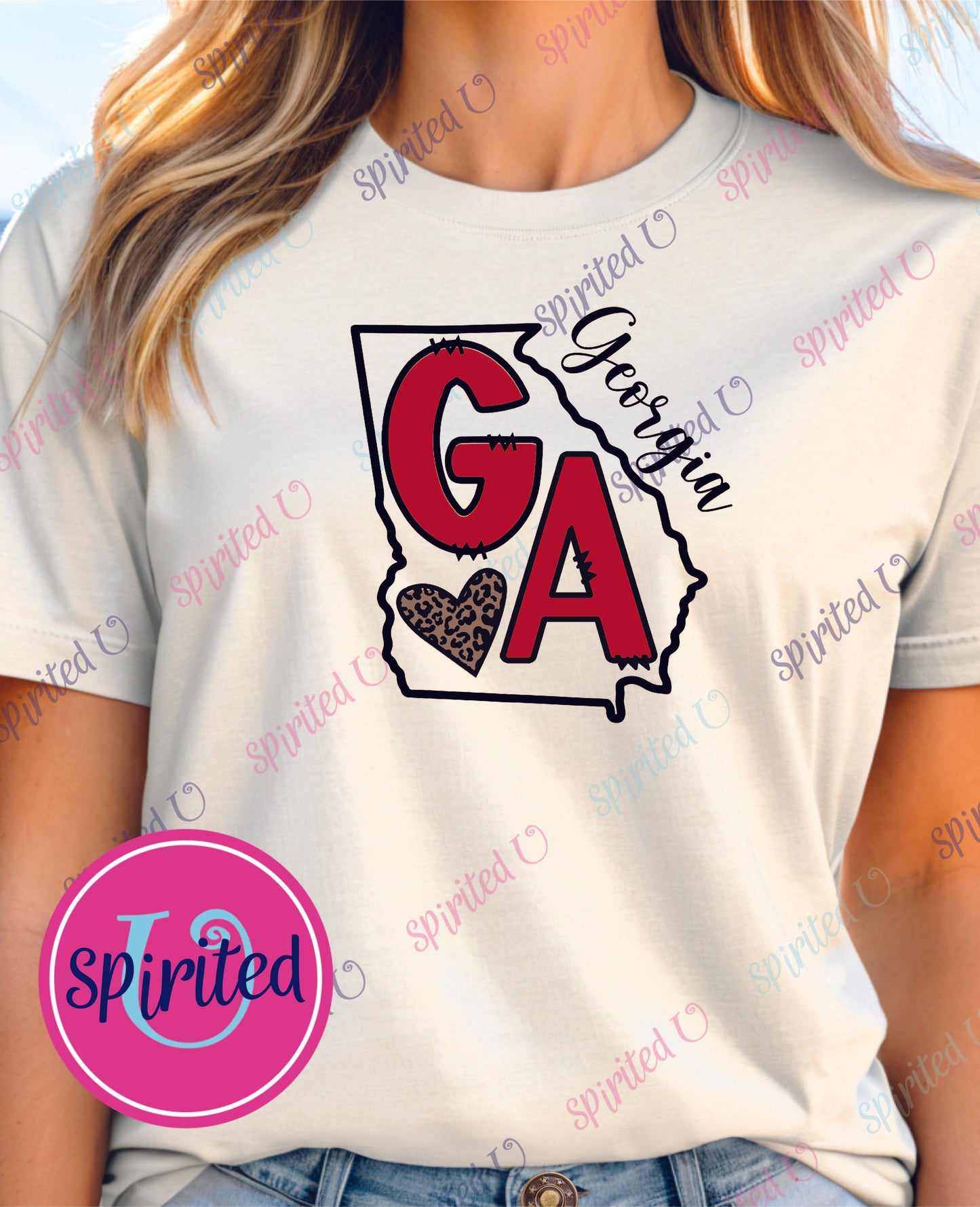 Georgia State T-Shirt with Leopard Print Heart – Bella Canvas