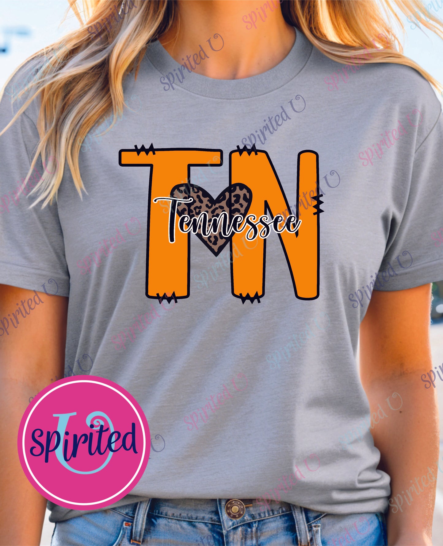 Tennessee T-Shirt with Animal Print Heart – Bella Canvas